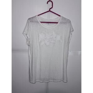 Loft T-Shirt with Floral Appliqué Size L